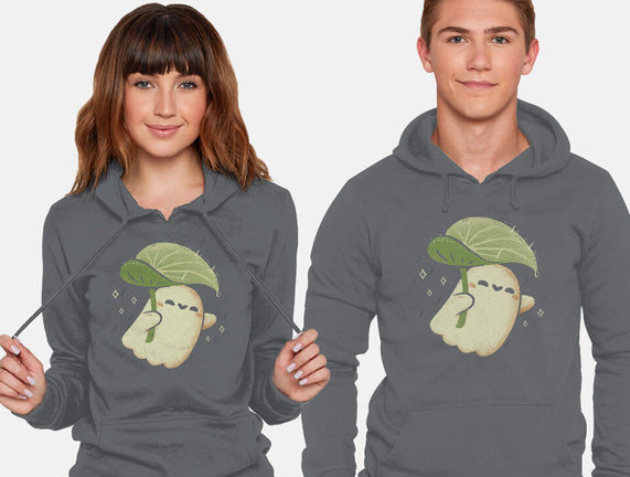 Cute Ghost With Leaf Umbrella