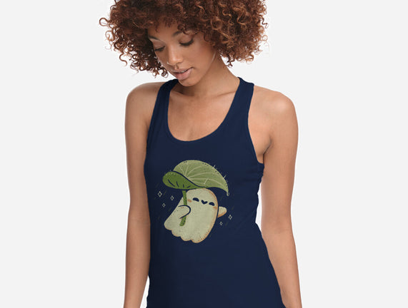 Cute Ghost With Leaf Umbrella