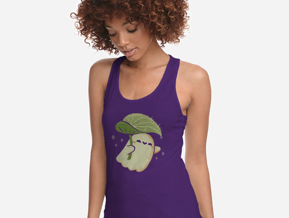 Cute Ghost With Leaf Umbrella