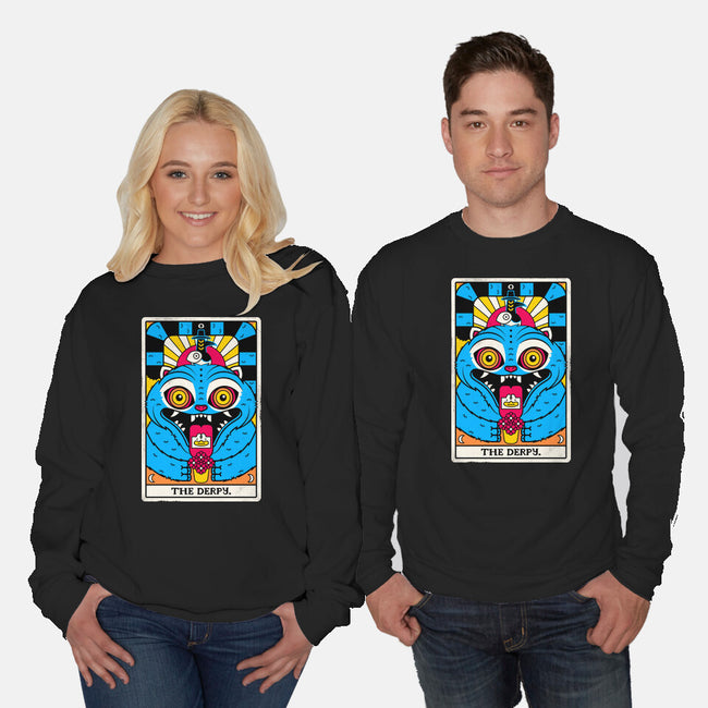Derpy Tarot Card-Unisex-Crew Neck-Sweatshirt-rocketman_art