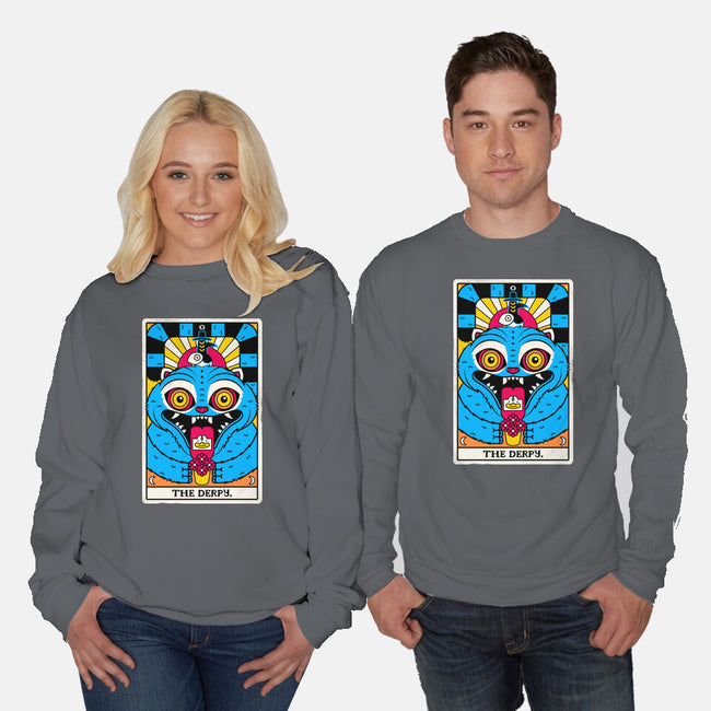 Derpy Tarot Card-Unisex-Crew Neck-Sweatshirt-rocketman_art