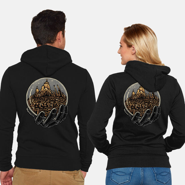 Wander Inside The Maze-Unisex-Zip-Up-Sweatshirt-glitchygorilla