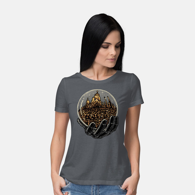 Wander Inside The Maze-Womens-Basic-Tee-glitchygorilla