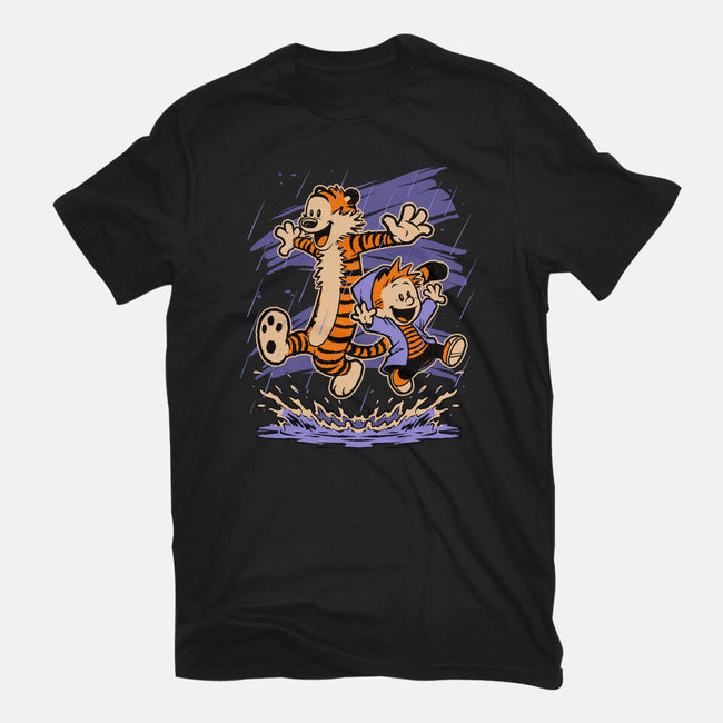 Rainy Day Tiger Boy-Mens-Basic-Tee-Studio Mootant