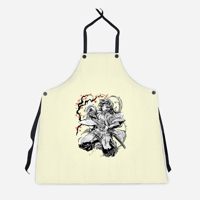 Water Breathing Hashira Sumi-E-Unisex-Kitchen-Apron-Astrobot Invention