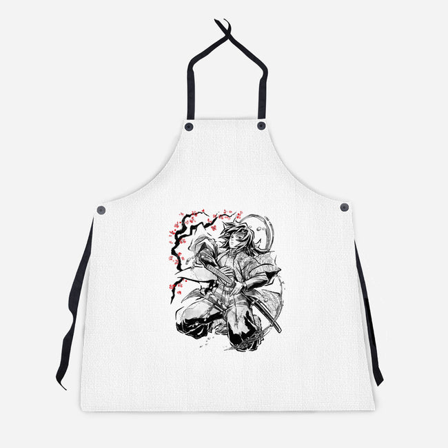 Water Breathing Hashira Sumi-E-Unisex-Kitchen-Apron-Astrobot Invention