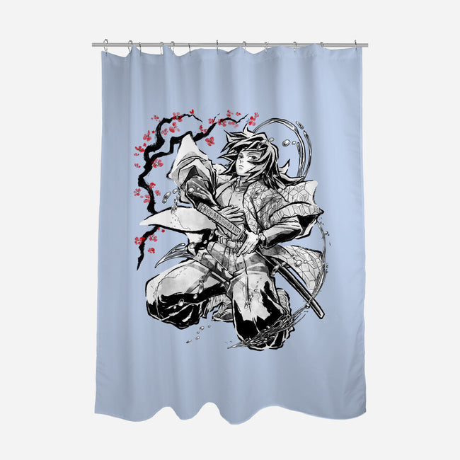 Water Breathing Hashira Sumi-E-None-Polyester-Shower Curtain-Astrobot Invention