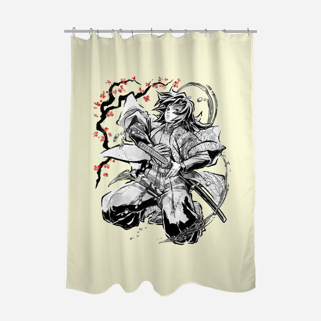 Water Breathing Hashira Sumi-E-None-Polyester-Shower Curtain-Astrobot Invention