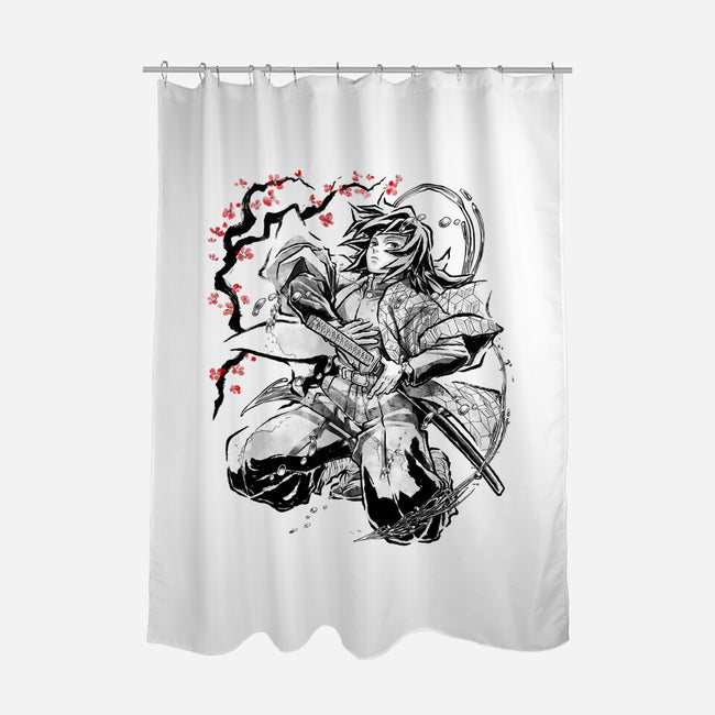 Water Breathing Hashira Sumi-E-None-Polyester-Shower Curtain-Astrobot Invention