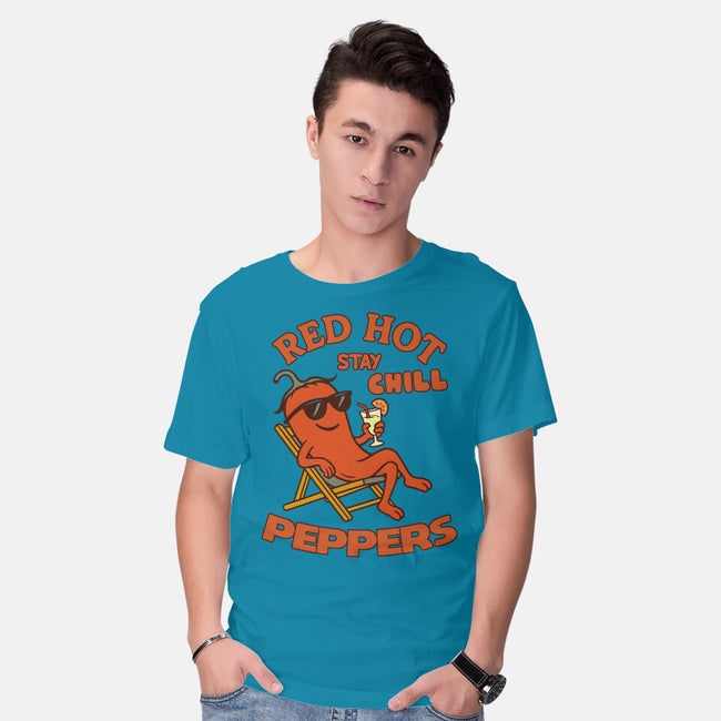 Red Hot Stay Chill Peppers-Mens-Basic-Tee-fanfabio