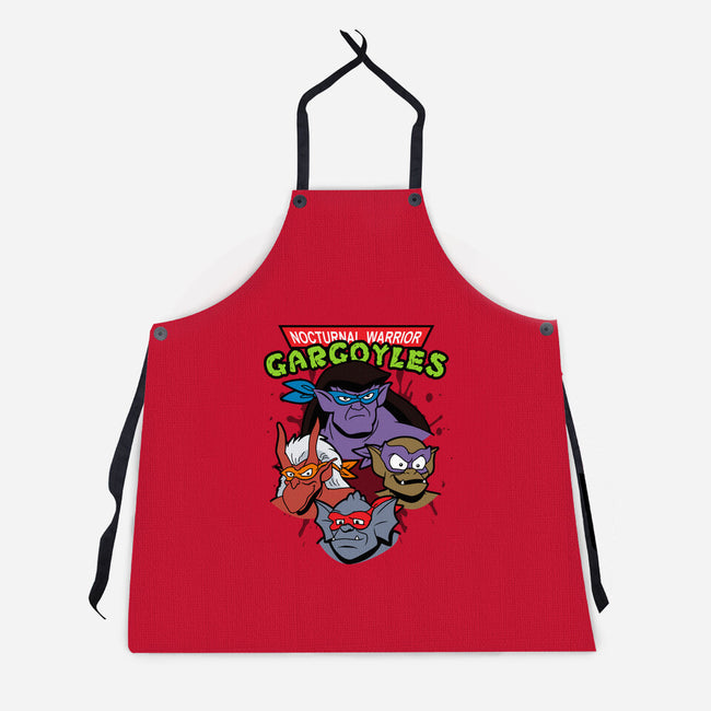 Nocturnal Warrior Gargoyles-Unisex-Kitchen-Apron-Boggs Nicolas