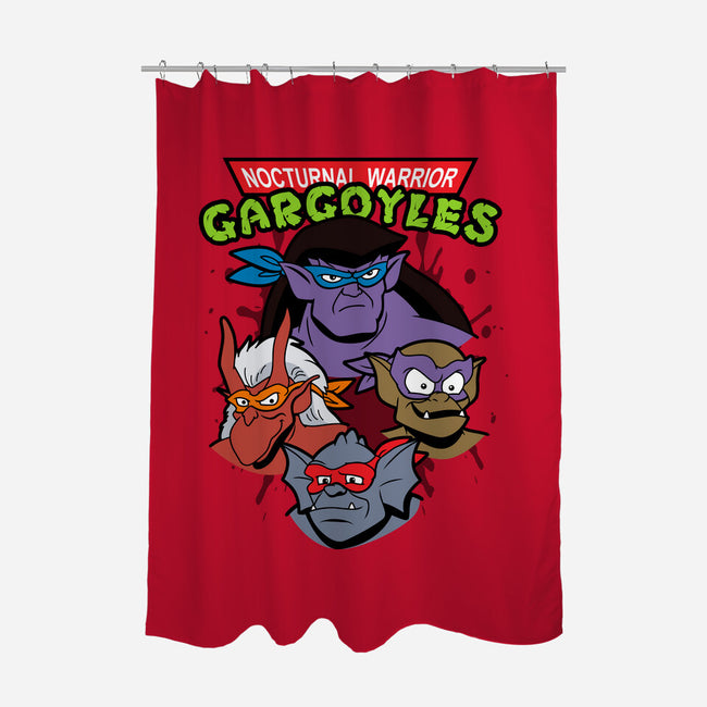 Nocturnal Warrior Gargoyles-None-Polyester-Shower Curtain-Boggs Nicolas