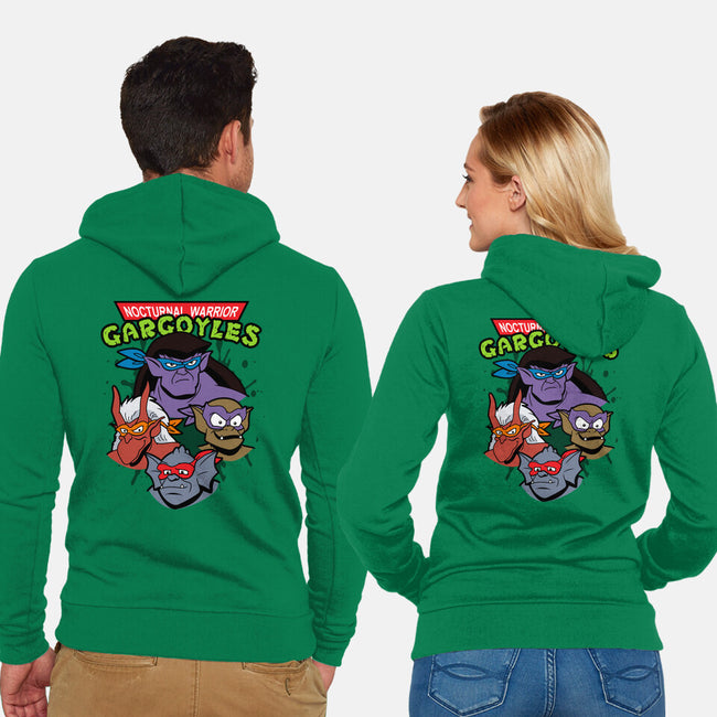 Nocturnal Warrior Gargoyles-Unisex-Zip-Up-Sweatshirt-Boggs Nicolas
