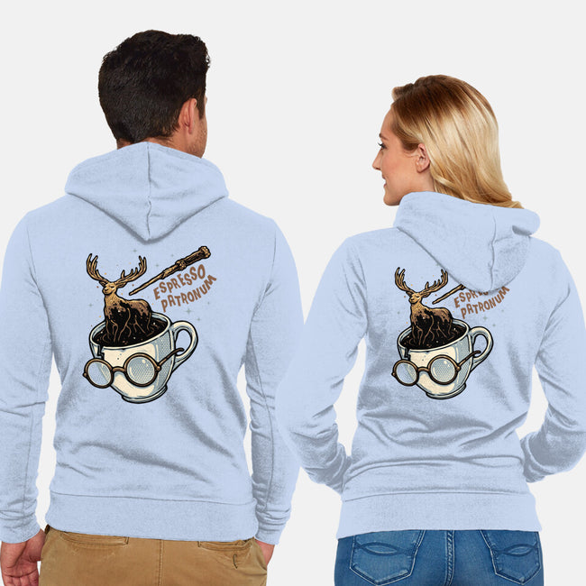 Magic Of Espresso-Unisex-Zip-Up-Sweatshirt-glitchygorilla