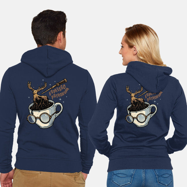 Magic Of Espresso-Unisex-Zip-Up-Sweatshirt-glitchygorilla