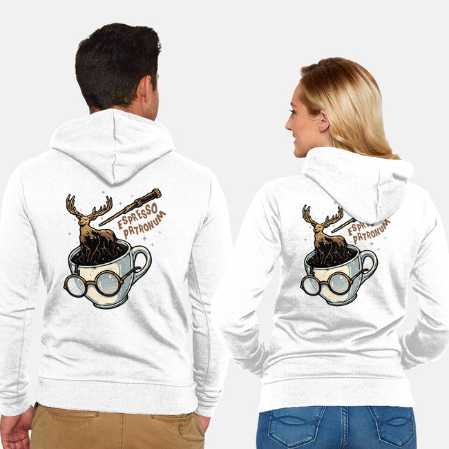 Magic Of Espresso-Unisex-Zip-Up-Sweatshirt-glitchygorilla