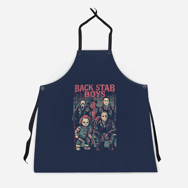 Back Stab Boys-Unisex-Kitchen-Apron-eduely