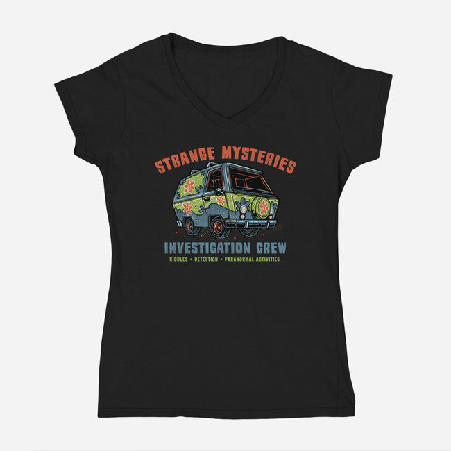 Strange Mysteries-Womens-V-Neck-Tee-glitchygorilla