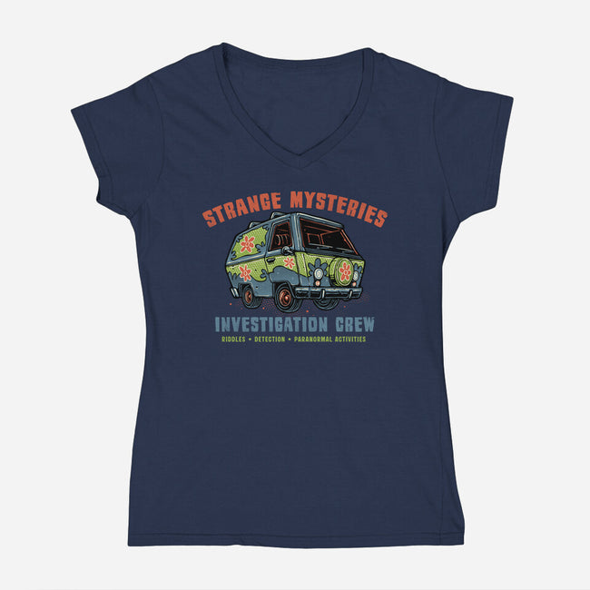 Strange Mysteries-Womens-V-Neck-Tee-glitchygorilla