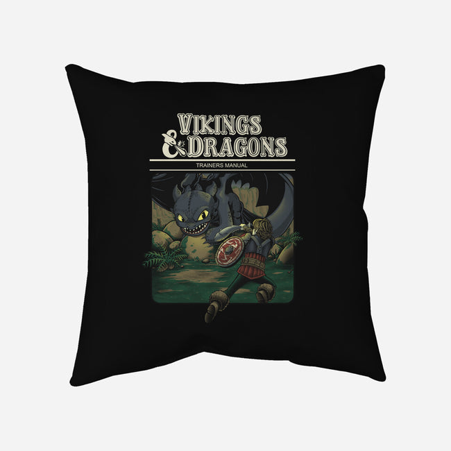 Vikings And Dragons-None-Removable Cover w Insert-Throw Pillow-Betmac