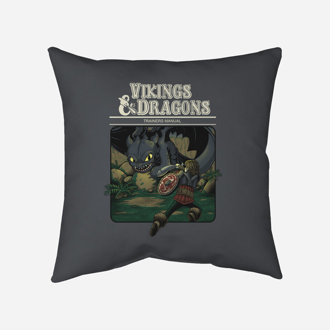 Vikings And Dragons-None-Removable Cover w Insert-Throw Pillow-Betmac