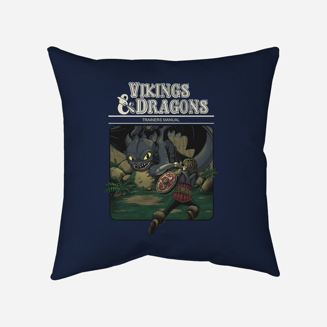 Vikings And Dragons-None-Removable Cover w Insert-Throw Pillow-Betmac