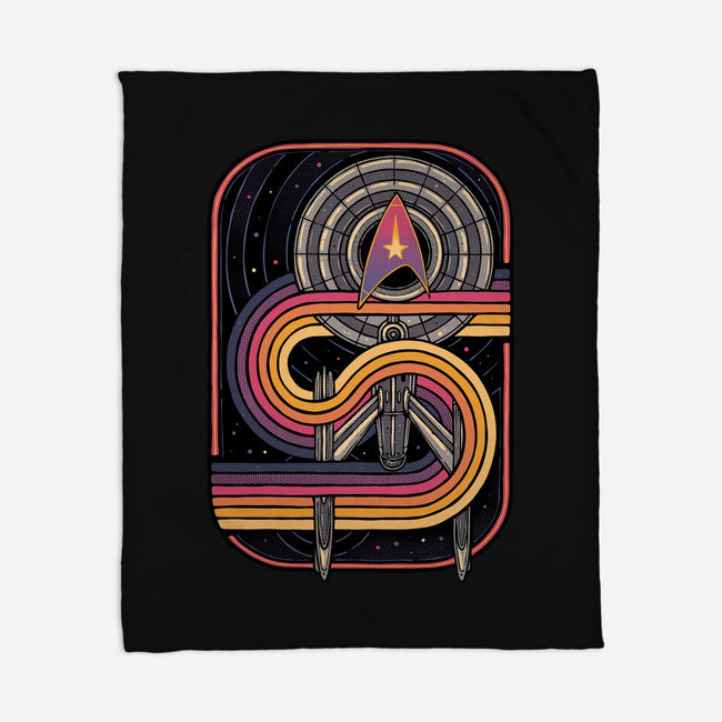 Retro Voyage-None-Fleece-Blanket-glitchygorilla