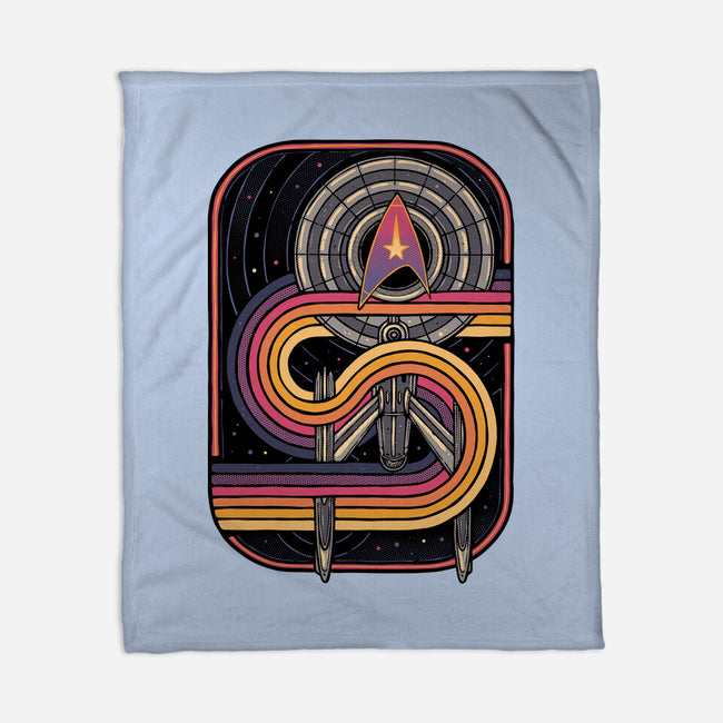 Retro Voyage-None-Fleece-Blanket-glitchygorilla