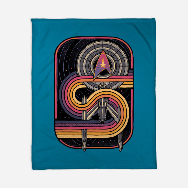 Retro Voyage-None-Fleece-Blanket-glitchygorilla