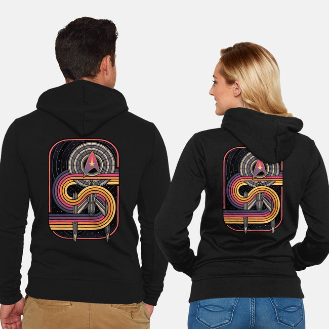 Retro Voyage-Unisex-Zip-Up-Sweatshirt-glitchygorilla