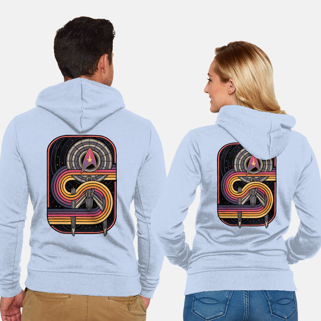 Retro Voyage-Unisex-Zip-Up-Sweatshirt-glitchygorilla
