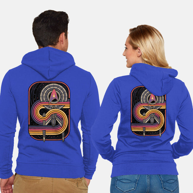 Retro Voyage-Unisex-Zip-Up-Sweatshirt-glitchygorilla