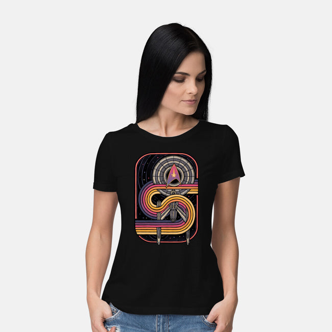 Retro Voyage-Womens-Basic-Tee-glitchygorilla