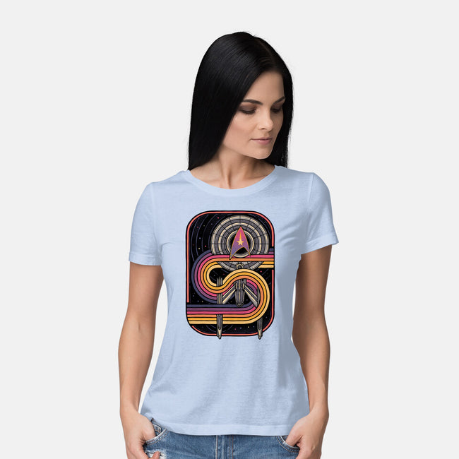 Retro Voyage-Womens-Basic-Tee-glitchygorilla