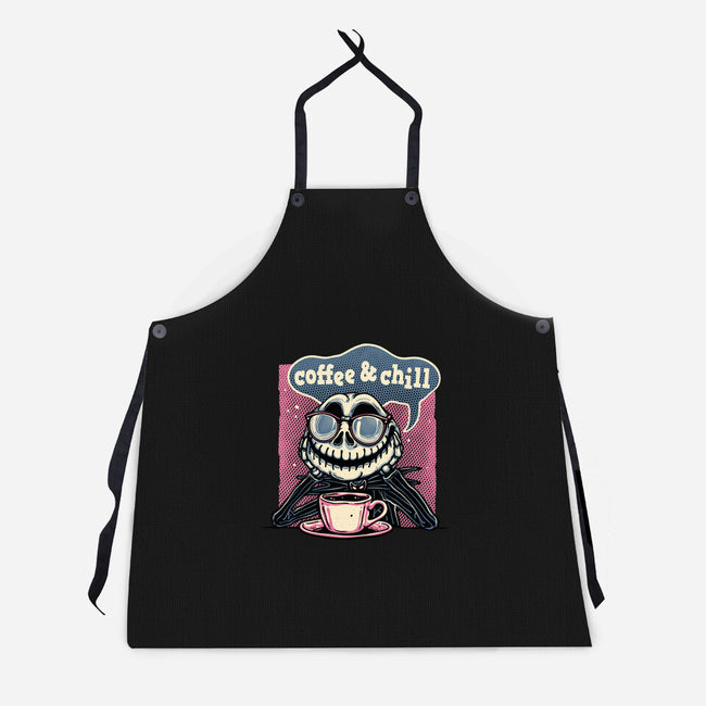 Coffee And Chill Day-Unisex-Kitchen-Apron-glitchygorilla