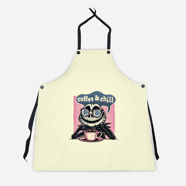 Coffee And Chill Day-Unisex-Kitchen-Apron-glitchygorilla
