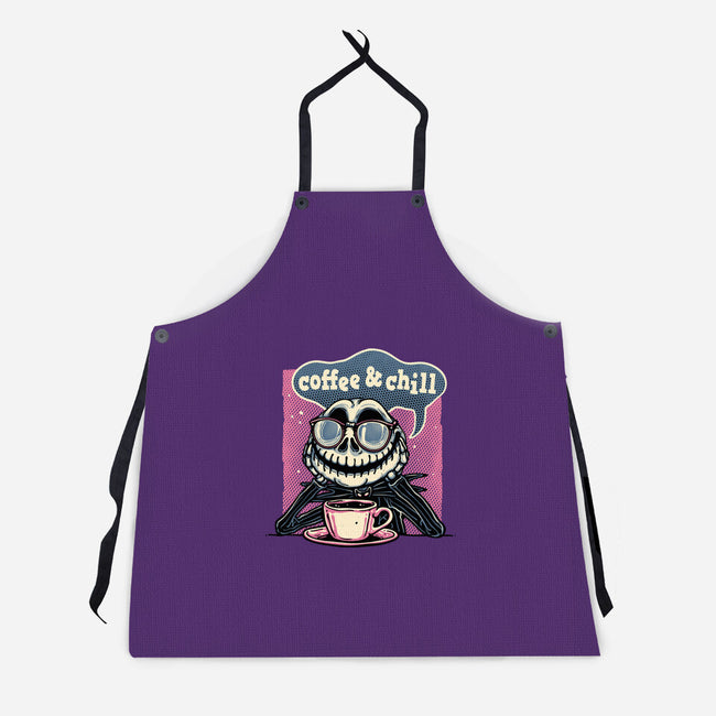 Coffee And Chill Day-Unisex-Kitchen-Apron-glitchygorilla