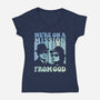 On A Mission From God-Womens-V-Neck-Tee-kg07