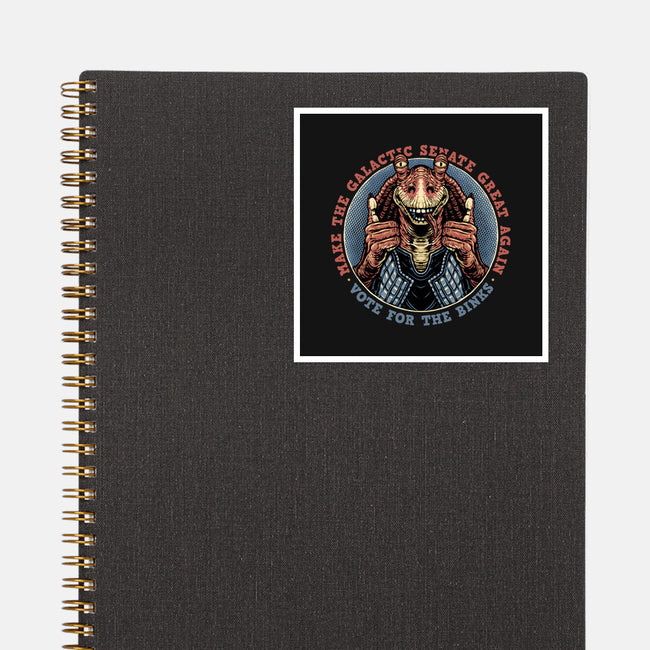 Vote For The Binks-None-Glossy-Sticker-glitchygorilla