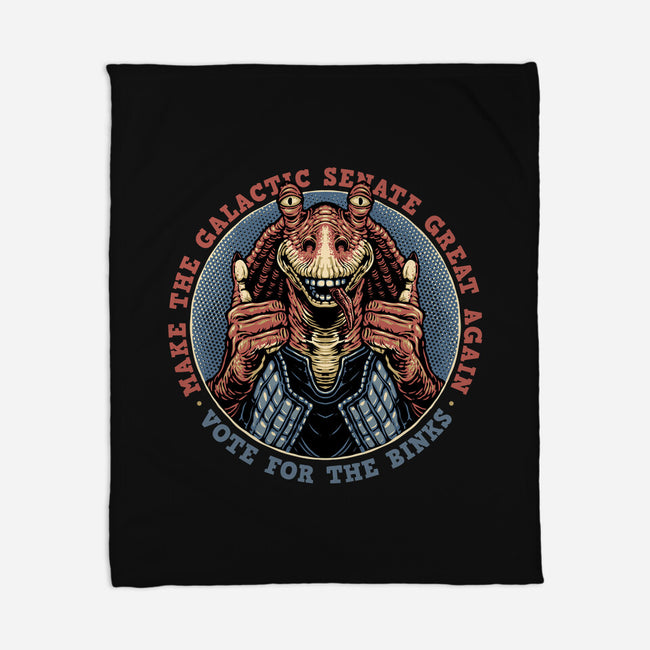 Vote For The Binks-None-Fleece-Blanket-glitchygorilla