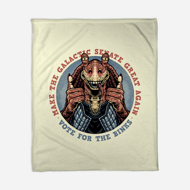 Vote For The Binks-None-Fleece-Blanket-glitchygorilla