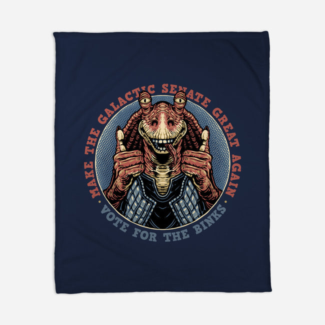 Vote For The Binks-None-Fleece-Blanket-glitchygorilla