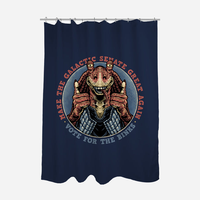 Vote For The Binks-None-Polyester-Shower Curtain-glitchygorilla