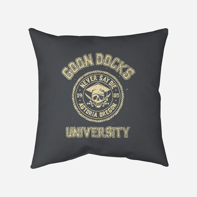 Goon Docks University-None-Removable Cover w Insert-Throw Pillow-retrodivision