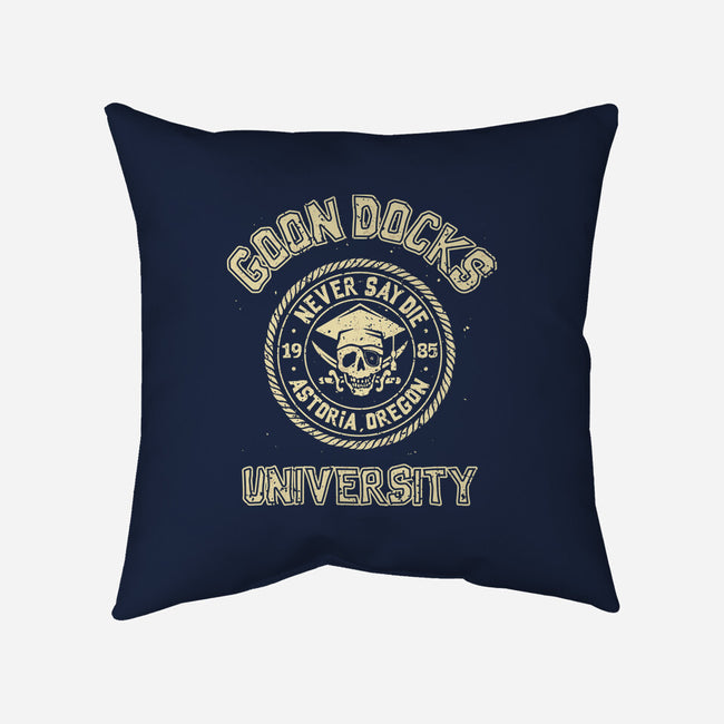 Goon Docks University-None-Removable Cover w Insert-Throw Pillow-retrodivision