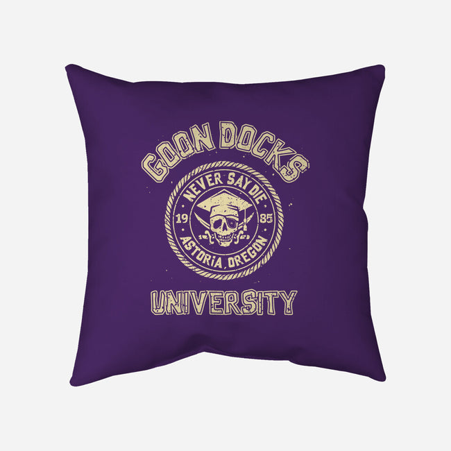 Goon Docks University-None-Removable Cover w Insert-Throw Pillow-retrodivision