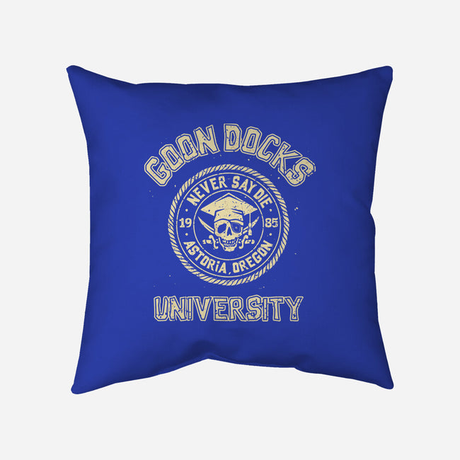 Goon Docks University-None-Removable Cover w Insert-Throw Pillow-retrodivision