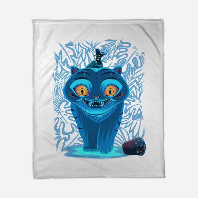 Blue Demon Cat-None-Fleece-Blanket-rmatix