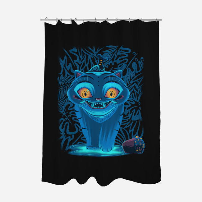 Blue Demon Cat-None-Polyester-Shower Curtain-rmatix