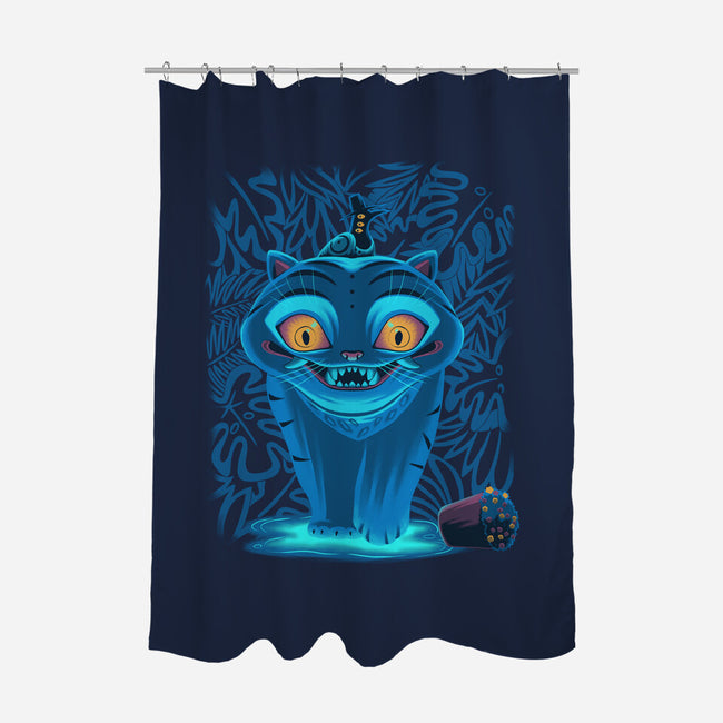 Blue Demon Cat-None-Polyester-Shower Curtain-rmatix